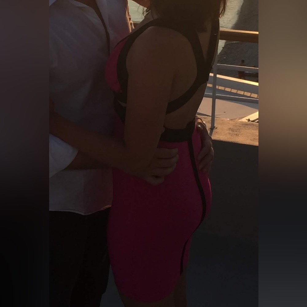 Fuchsia and Black Dress